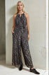 Edita Halter Metallic Clip Dot Jumpsuit